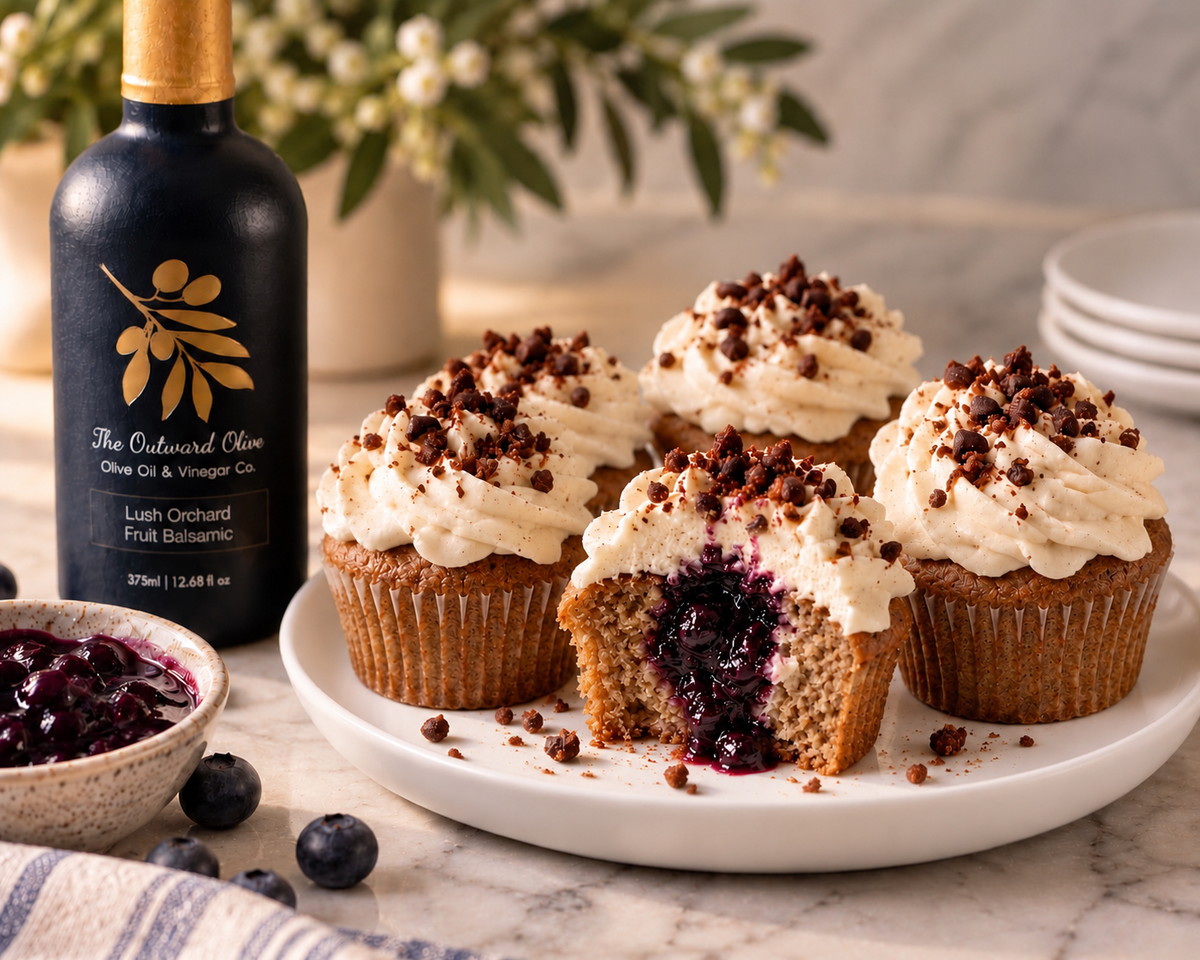 Blueberry Balsamic Spice Cupcakes