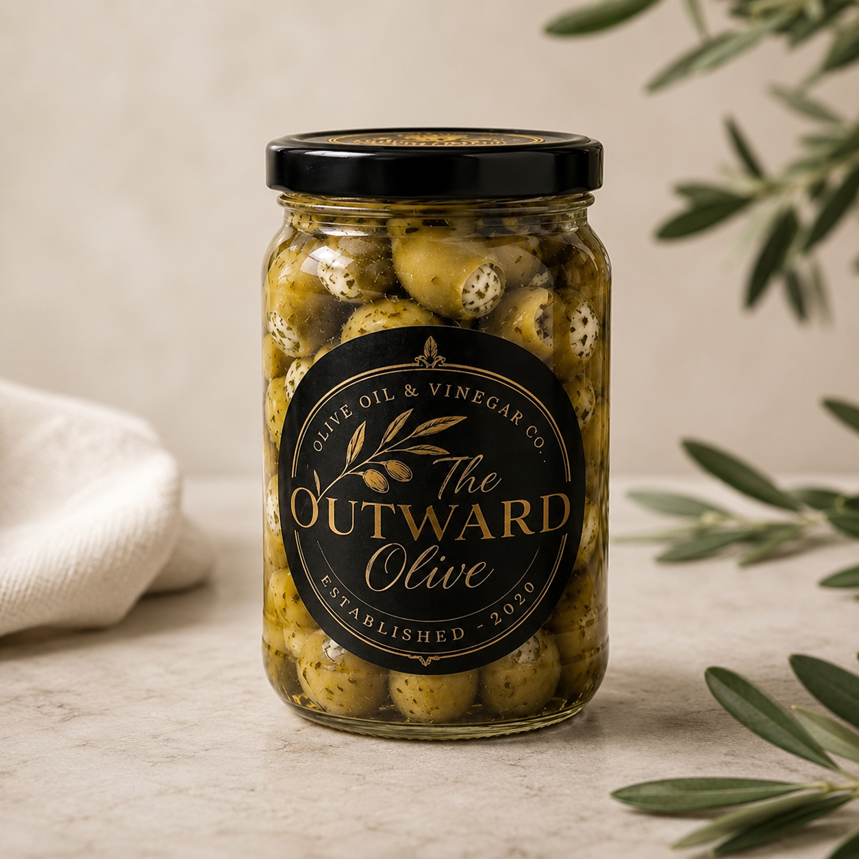 Herb & Garlic Cheese Stuffed Olives