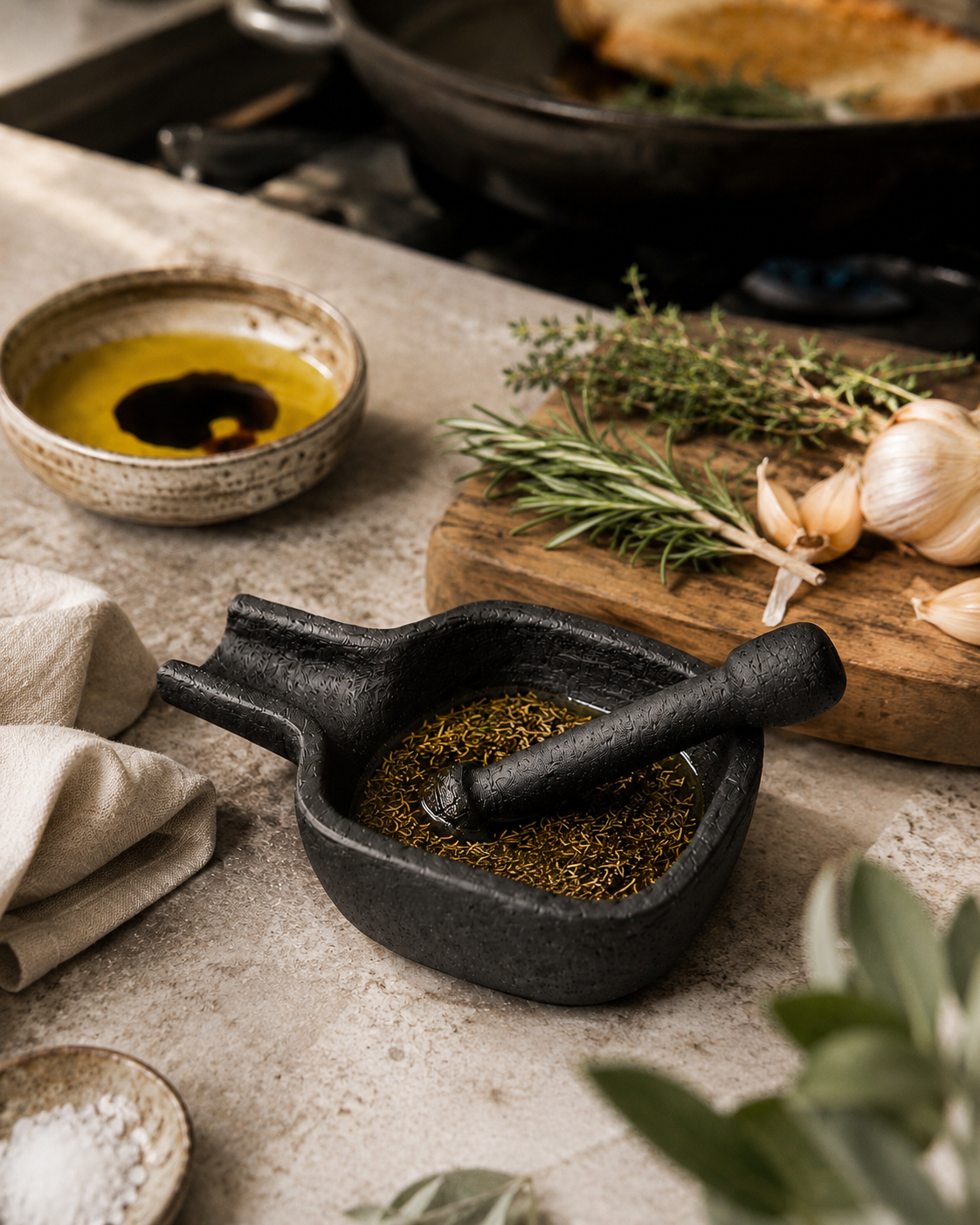 Cast Iron Mortar & Pestle