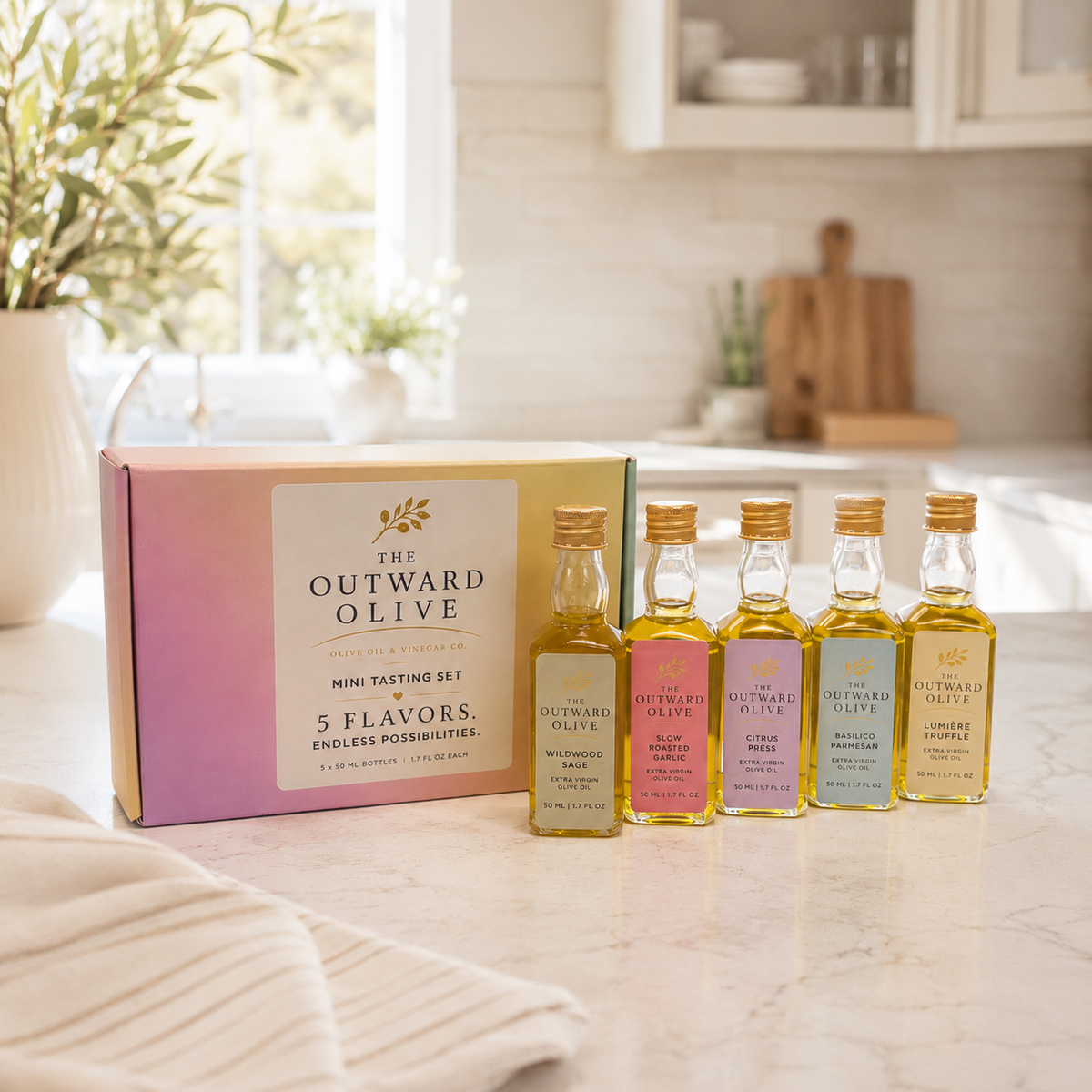 Mini Olive Oil Tasting Kit - 5 Flavors
