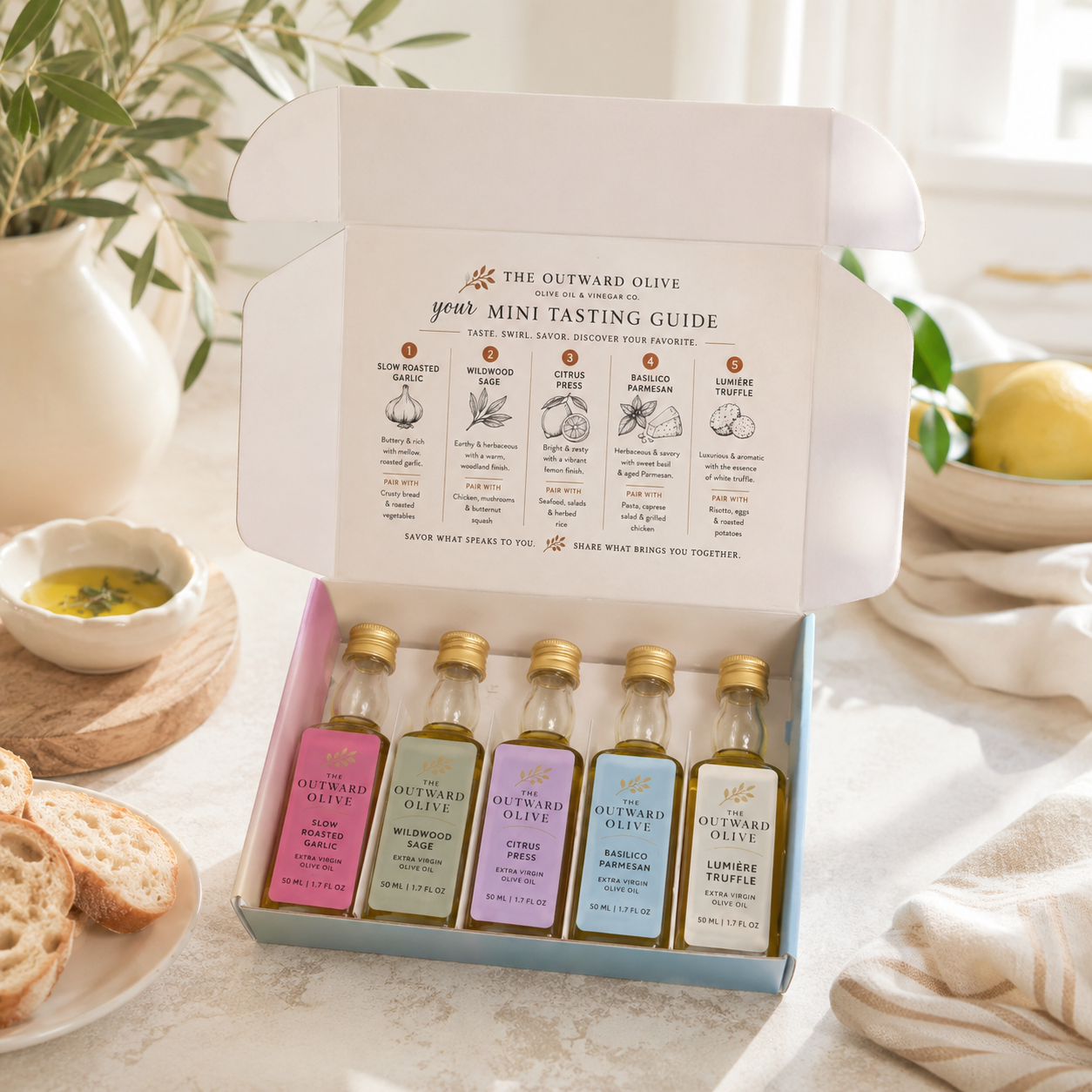 Mini Olive Oil Tasting Kit - 5 Flavors