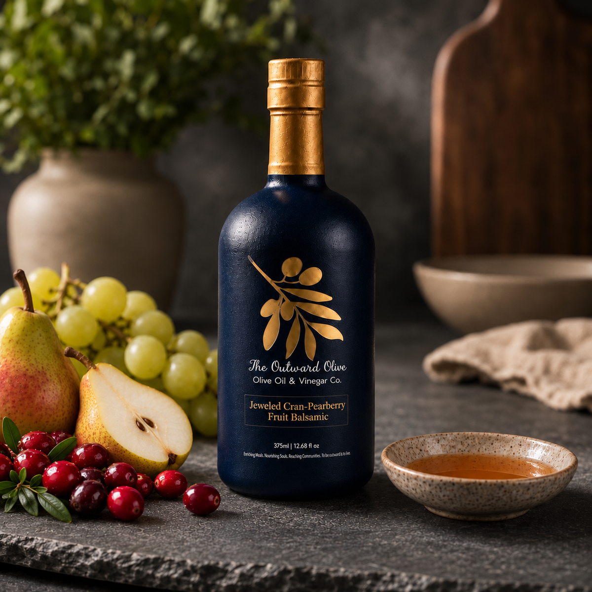 Jeweled Cran-Pearberry Fruit Balsamic, 375ml bottle